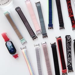 bracelet mi band strap, nylon sport watch wrist belt, breathable wristband replacement for daily fitness wear