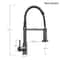 Silver Gray Kitchen Sink Faucet One Handle Spring Hot And Cold Water Tap Deck Mounted Matte Black K