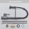 Silver Gray Kitchen Sink Faucet One Handle Spring Hot And Cold Water Tap Deck Mounted Matte Black K