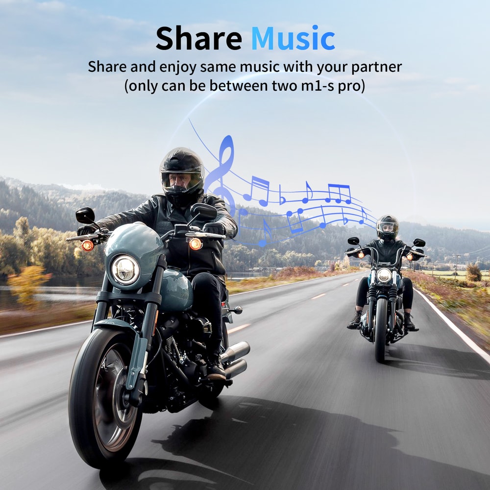 Motorcycle Intercom Bluetooth Helmet Headset Communicator BT Inter Phone Share Music Riding System 2