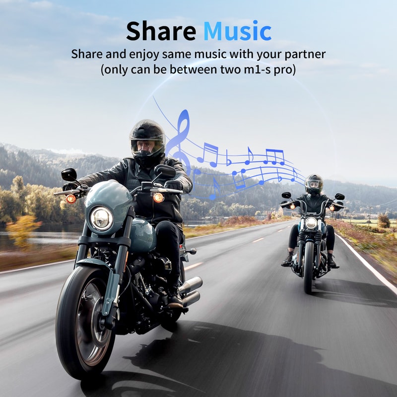 Motorcycle Intercom Bluetooth Helmet Headset Communicator BT Inter Phone Share Music Riding System 2