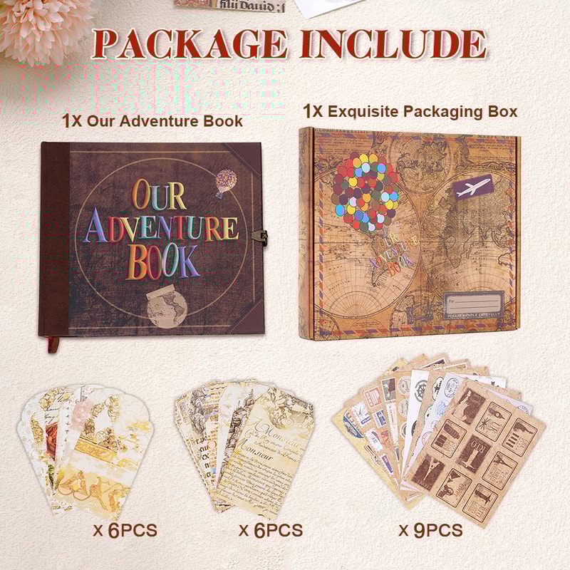 Our Adventure Book DIY Handmade Photo Album Retro Kraft Scrapbook For Anniversary Wedding Memories 4