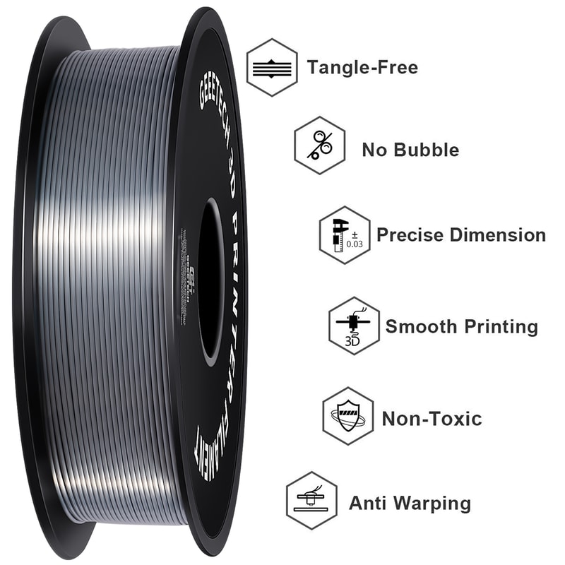 Tangle Free 3D Printer Filament Plastic Black And White Printing Wire Materials Vacuum Packaging 2