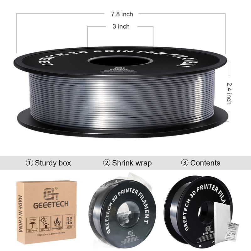 Tangle Free 3D Printer Filament Plastic Black And White Printing Wire Materials Vacuum Packaging 4