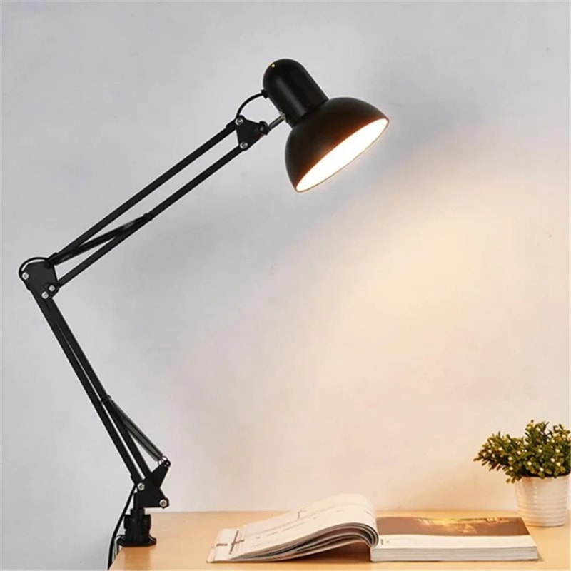 Foldable Desk Lamp Clipon Light Telescopic Eye Protection Retro Office And Bedroom Table Lamp Adjus 0