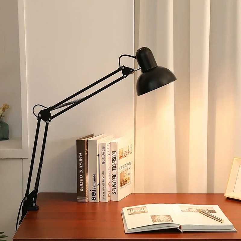 Foldable Desk Lamp Clipon Light Telescopic Eye Protection Retro Office And Bedroom Table Lamp Adjus 1