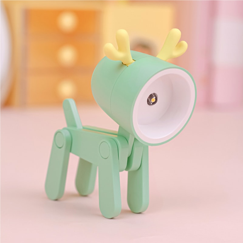 LED Night Light Mini Folding Desk Lamp Cute Pet Lights Dog Deer Portable Night Light Student Living 6