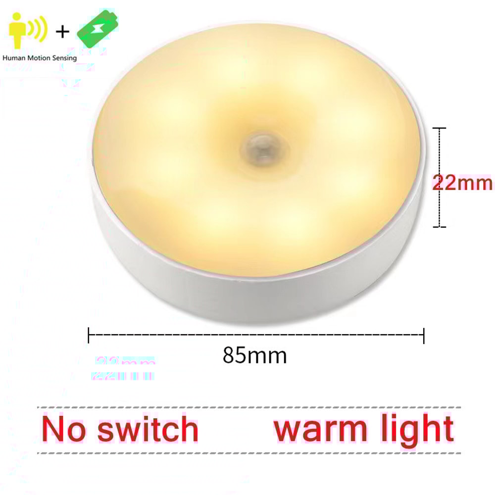 Motion Sensor Light LED USB Night Lights Rechargeable Lamp For Bedroom Staircase Hallway Wardrobe 9