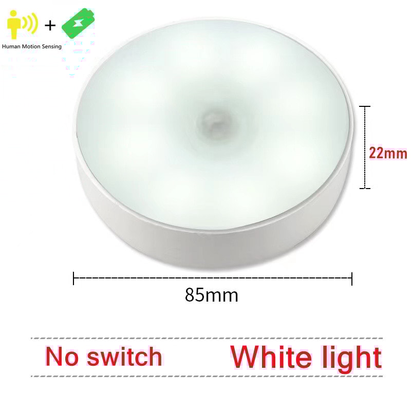 Motion Sensor Light LED USB Night Lights Rechargeable Lamp For Bedroom Staircase Hallway Wardrobe 10