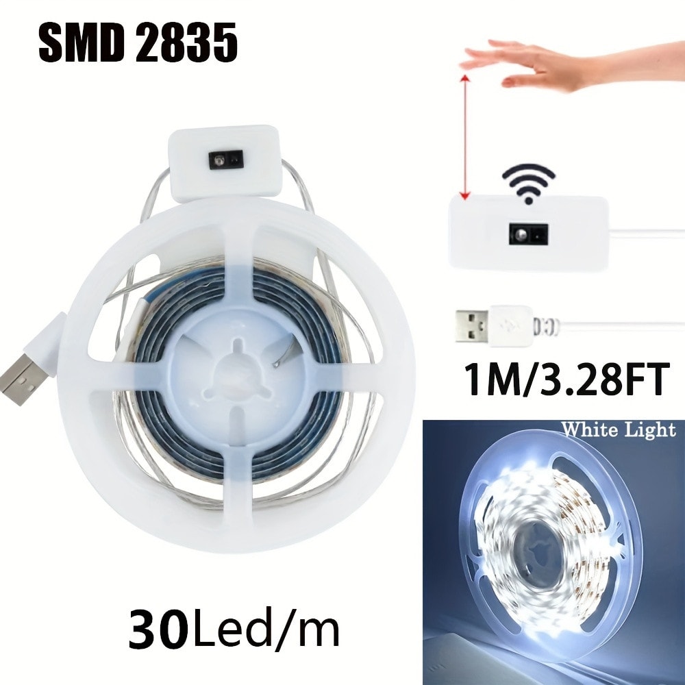 Night Lights Lamp USB Gesture Sensor Dimmable 60 LEDsm Strip Lights For TV Back Light Kitchen Hand 1