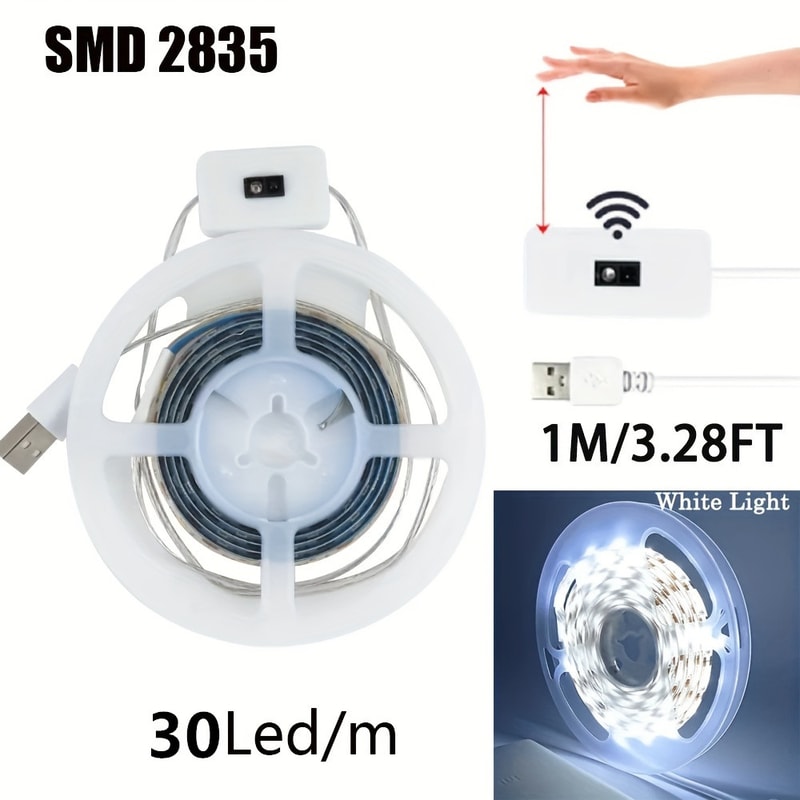 Night Lights Lamp USB Gesture Sensor Dimmable 60 LEDsm Strip Lights For TV Back Light Kitchen Hand 1
