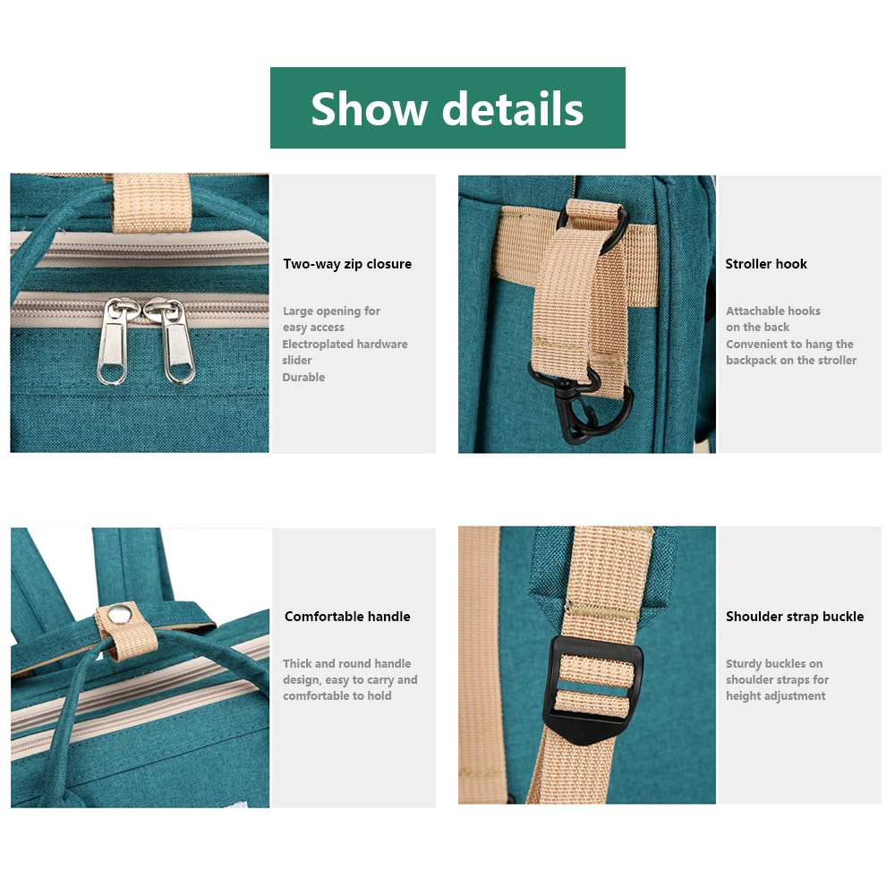 Folding Mommy Bag Lightweight Portable Folding Crib Bed Largecapacity Baby Backpack Female Mommy Ou 3