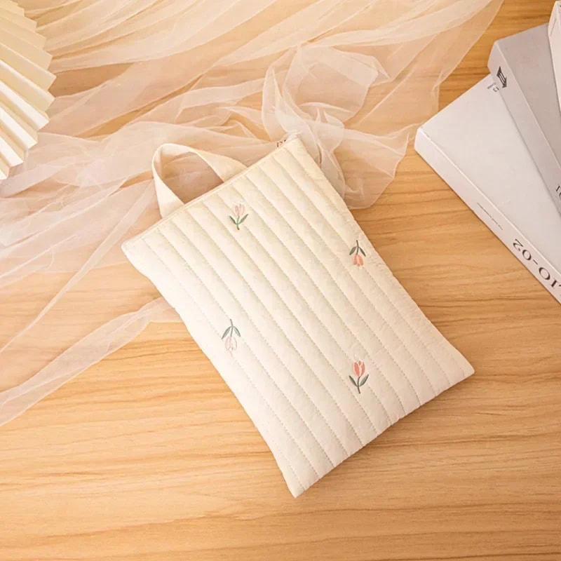 Cotton Baby Diaper Bag, Nappy Pouch, Travel Stroller Storage, Cute Bear Embroidery Mommy Handbag