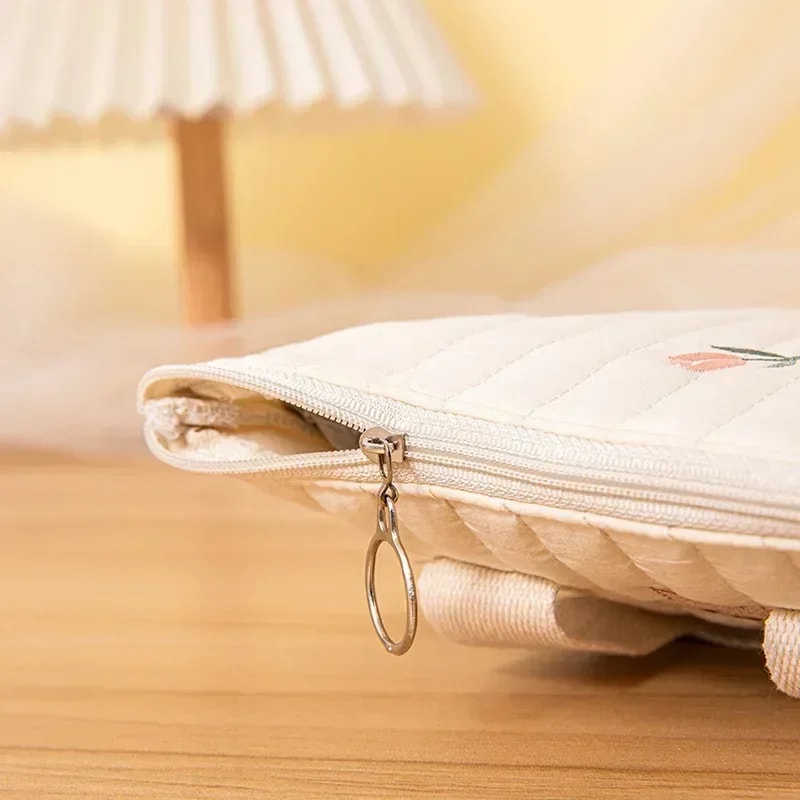 Cotton Baby Diaper Bag, Nappy Pouch, Travel Stroller Storage, Cute Bear Embroidery Mommy Handbag