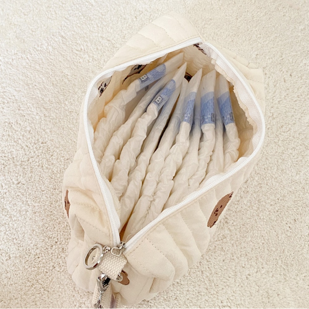 Mommy Bag Print Embroidery, Zipper Newborn Baby Diaper Bag, Nappy Pouch Travel Stroller Storage Bag