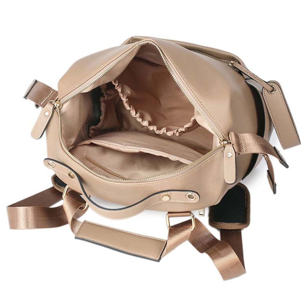 MultiFunction Leather Diaper Bags Large Capacity Baby Bags For Baby Care Changing Bags For Mom 2