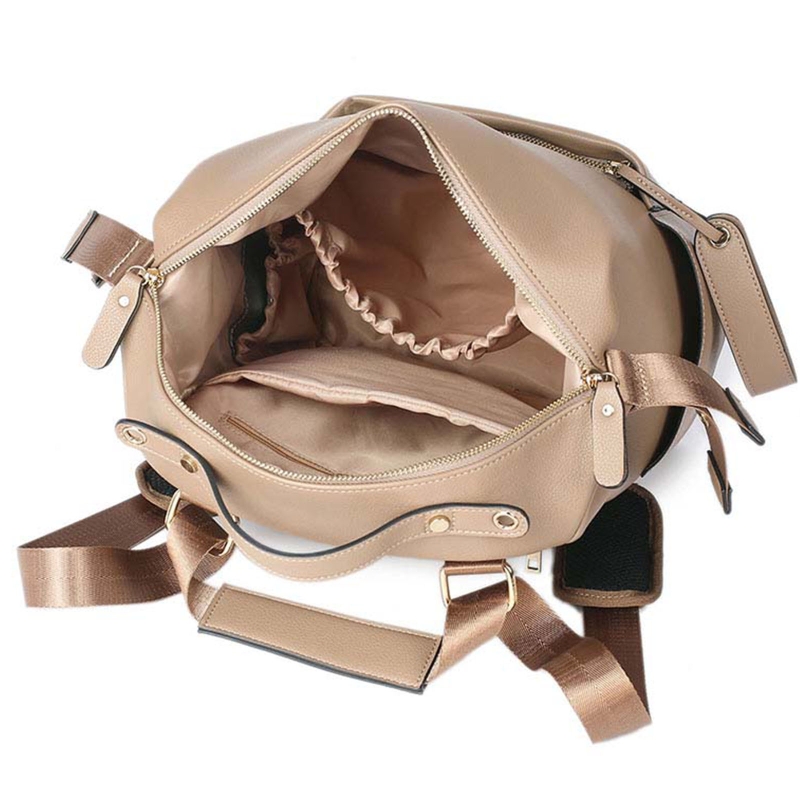 MultiFunction Leather Diaper Bags Large Capacity Baby Bags For Baby Care Changing Bags For Mom 2