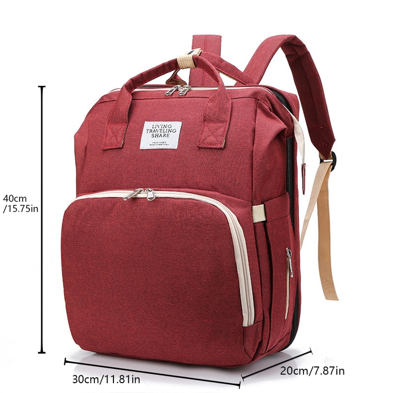 Fold Able Bed Diaper Bag With Changing Station Insulated Pocket Large Capacity MultiFunctional Doub 12