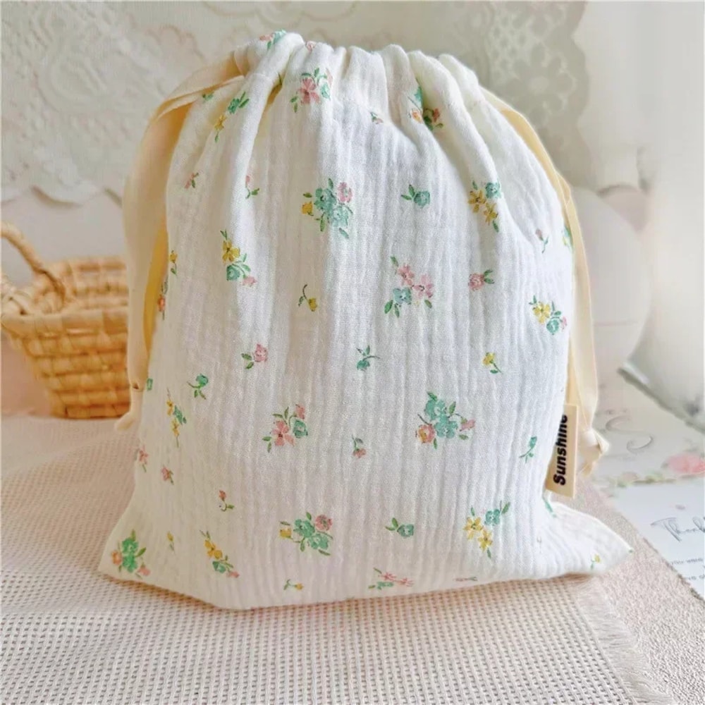 Printed Flower Mommy Bag Baby Diaper Bag With Cotton Nappy String Pocket Stroller Carry Pack For Tr 9