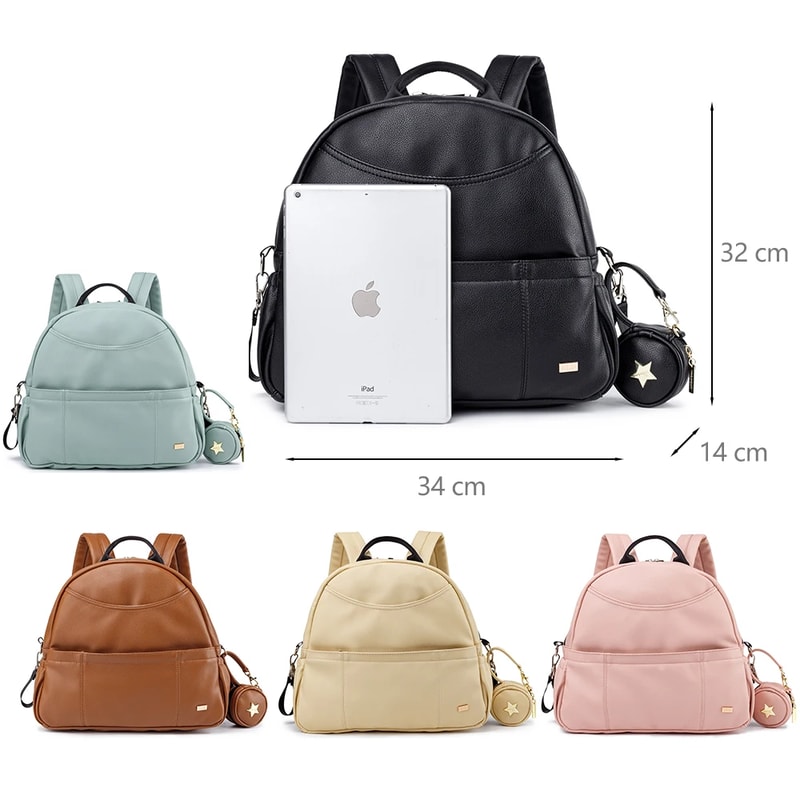 New Fashion Black Diaper Backpack For Baby Large Capacity Waterproof Diaper Bag Stroller Bag For Mo 1