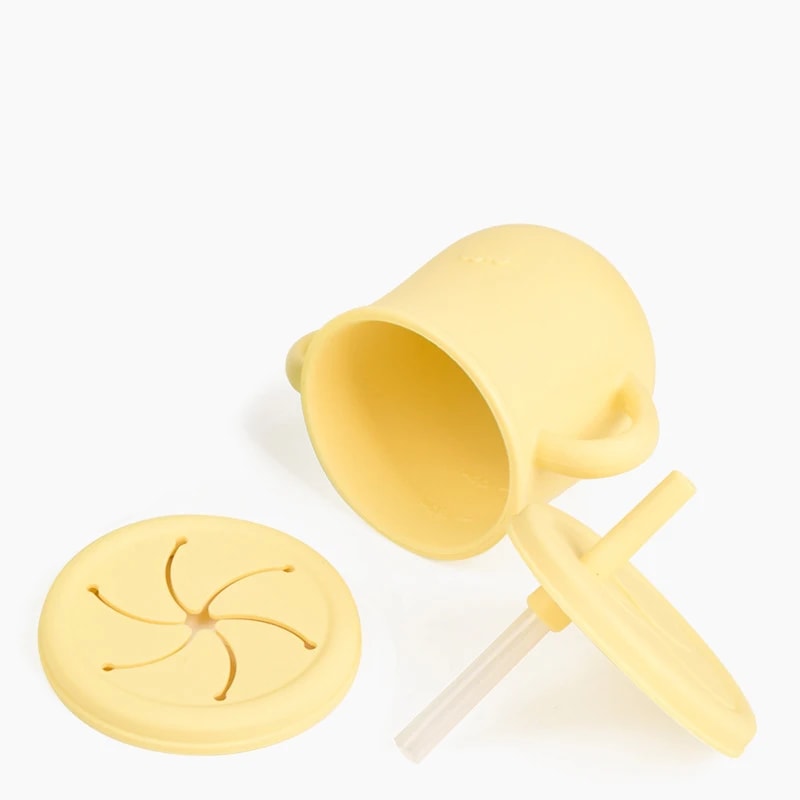 Kids Cup Silicone Food Storage Box Solid Color Baby Sippy Cup Portable Children Snacks Container Fo 3