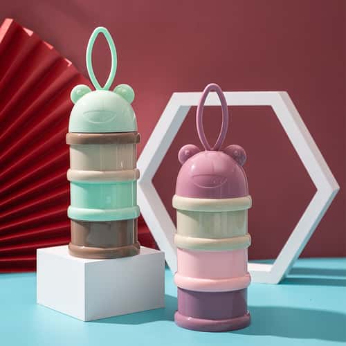 Colored Milk Powder Box, Portable Toddler Food Container, Convenient Snack Container for Travel, Portion Control