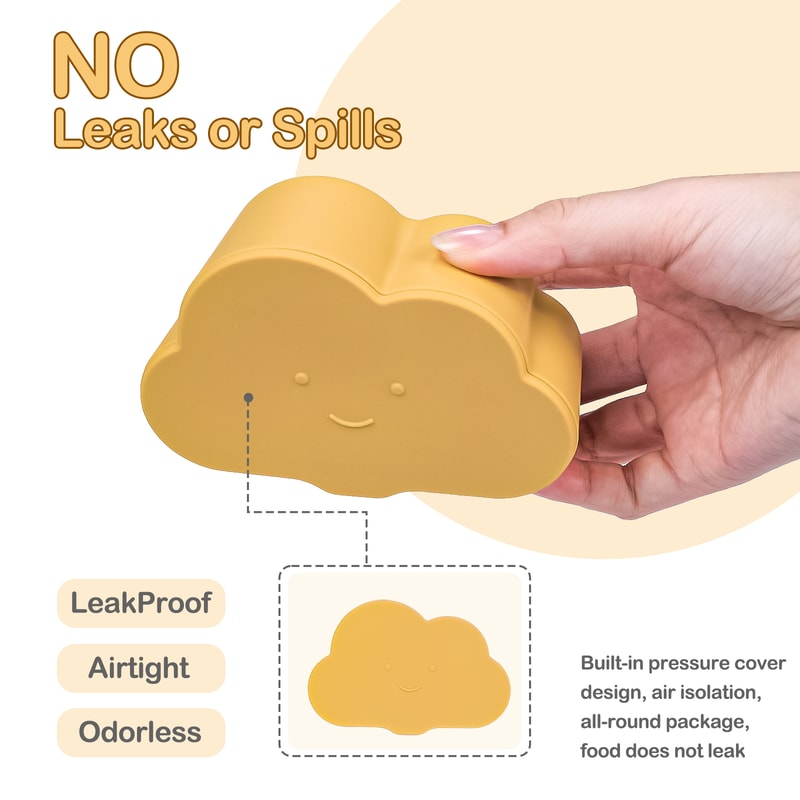 Kids Silicone Food Storage Box Solid Color Baby Snack Cup Portable Children Snacks Container 3