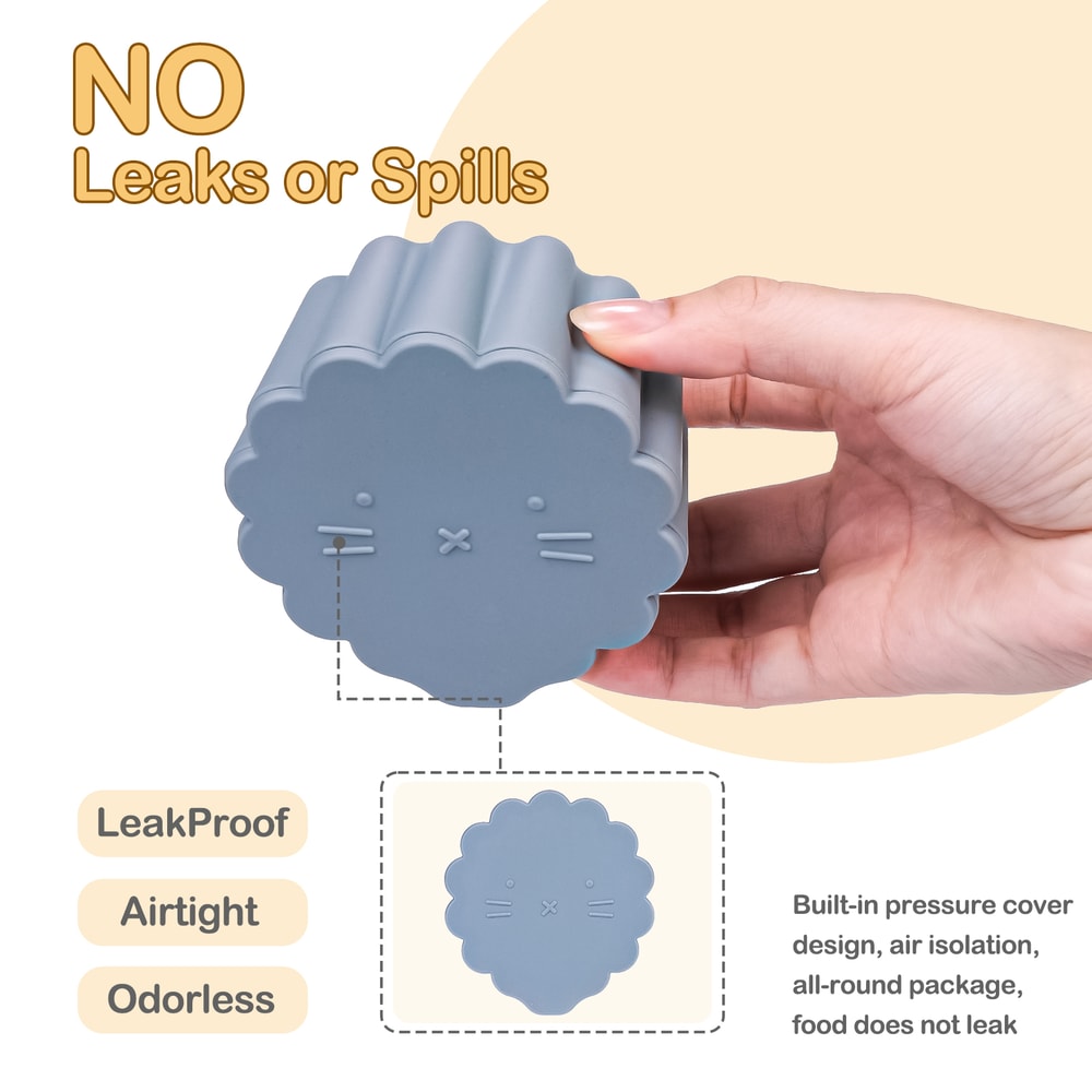 Baby Cartoon Silicone Shape Snack Cup Toddler Portable Food Storage Box Portable Snacks Container 3