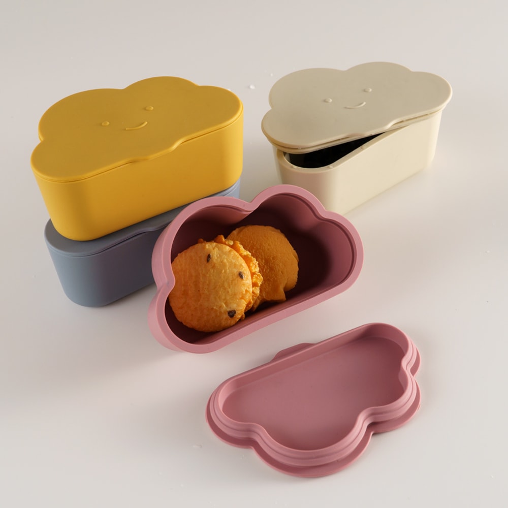Silicone Baby Snack Box, Kids Solid Color Silicone Food Box, Baby Portable Feeding, Snack Container, Baby Stuff