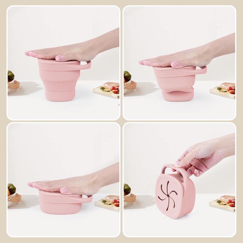 Baby Silicone Snack Cups for Toddlers, Spill Proof Collapsible Snack Containers, Portable Silicone Snack