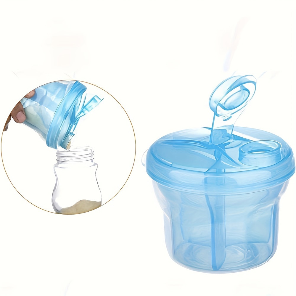 Rotating Double Layers Baby Milk Powder Container Portable Travel Snack Box Baby Formula Dispenser 3