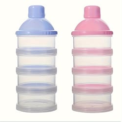 transparent milk powder container, stackable baby food storage box, portable formula dispenser for travel and home use
