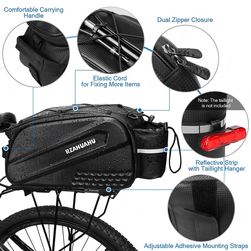 Large Capacity Bicycle Carrier Bag Fold Able Bike Bags Waterproof Rear Seat Basket Pannier Trunk Sa 3