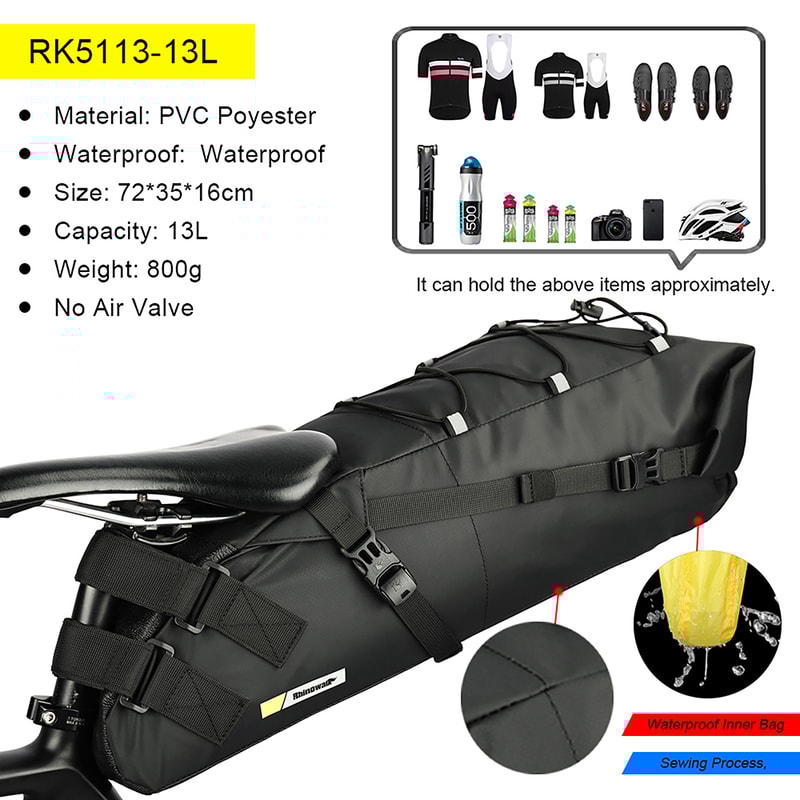 Bike Saddle Bag Waterproof Bicycle Reflective Tail Rear Bag Big Capacity Fold Able MTB Trunk Pannie 6