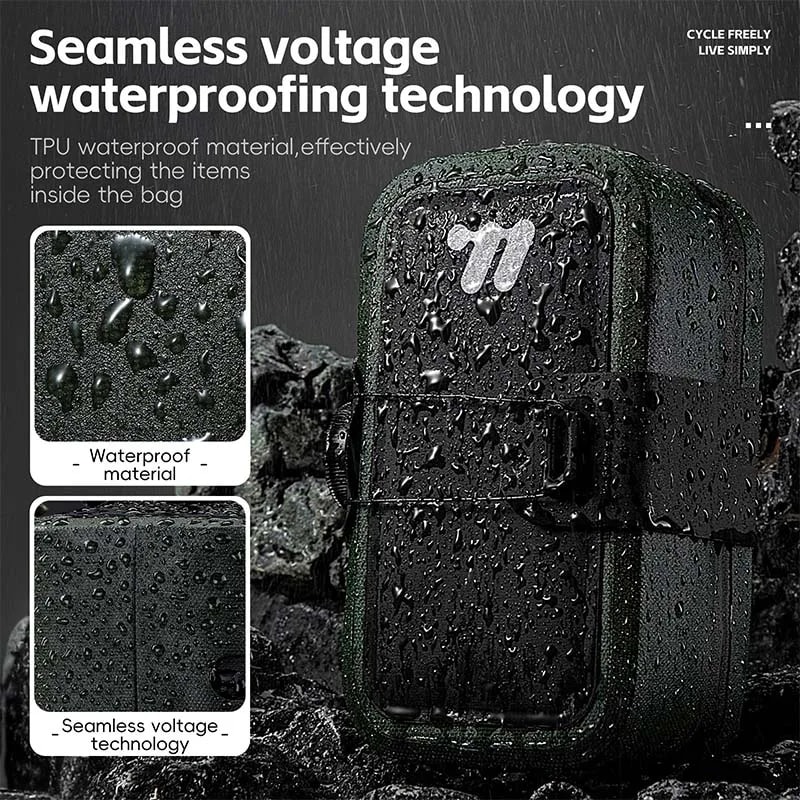 Bicycle Saddle Bag Waterproof WearResistant Mini Bike Accessory Rotating Lacing Buckle Seamless Des 2