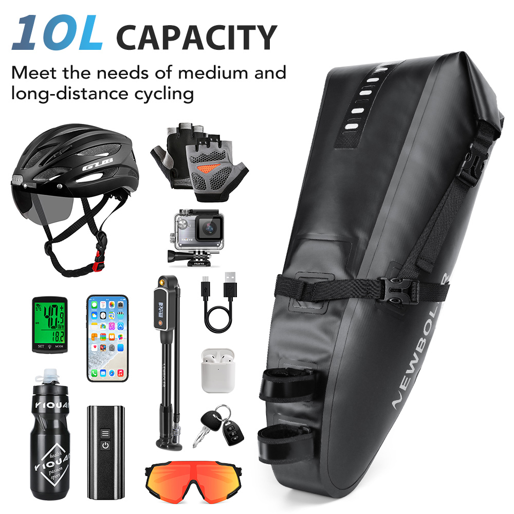 Waterproof Bicycle Bag Large Capacity Saddle Bag Foldable Tail Bag For Mountain Bike Road Luggage 4