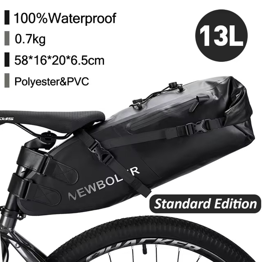 Waterproof Bicycle Bag Large Capacity Saddle Bag Foldable Tail Bag For Mountain Bike Road Luggage 6