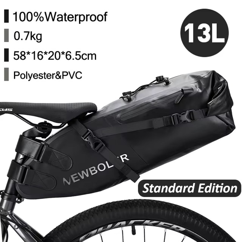 Waterproof Bicycle Bag Large Capacity Saddle Bag Foldable Tail Bag For Mountain Bike Road Luggage 6