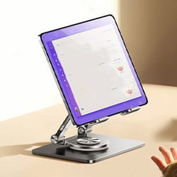 rotation tablet stand, adjustable tablet holder, anti-slip metal bracket, fold able heat dissipation