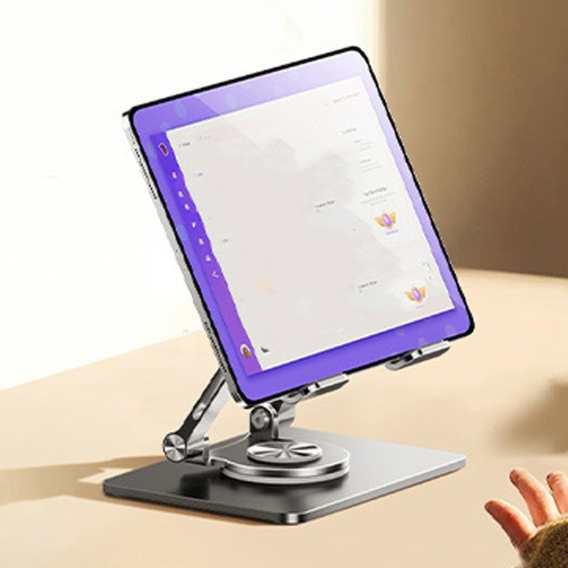 Rotation Tablet Stand Adjustable Tablet Holder AntiSlip Metal Bracket Fold Able Heat Dissipation 0
