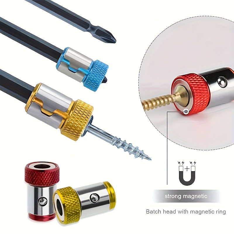 Universal Magnetic Screw Ring Drill Bit Set Metal Magnetized Screwdriver Bits Alloy Electromagnetic 4