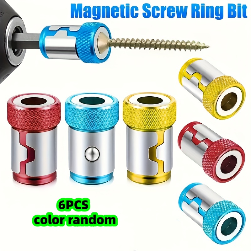 Universal Magnetic Screw Ring Drill Bit Set Metal Magnetized Screwdriver Bits Alloy Electromagnetic 6