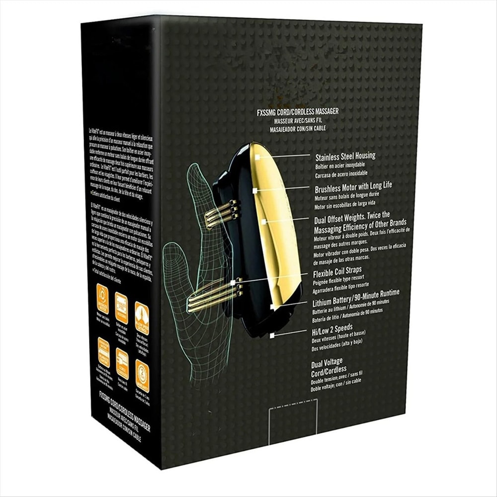 Men Barberology Massager, Professional Cordless Handheld Metal Massager, USB Charge Head Massage with Massage modes