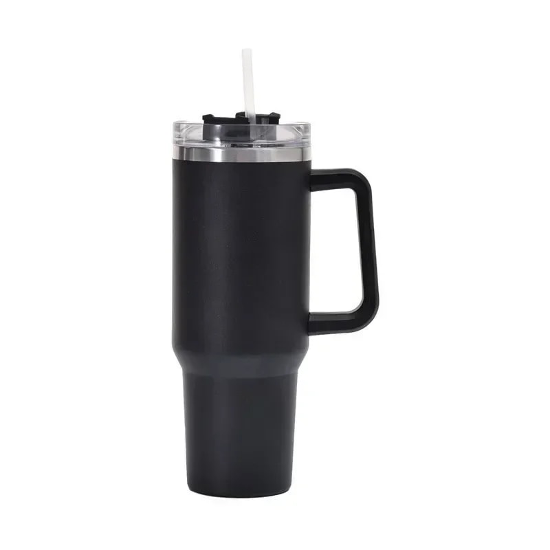Insulated Tumbler With Handle And Straw Double Wall Thermal Iced Travel Mug Car And Outdoor Use 7