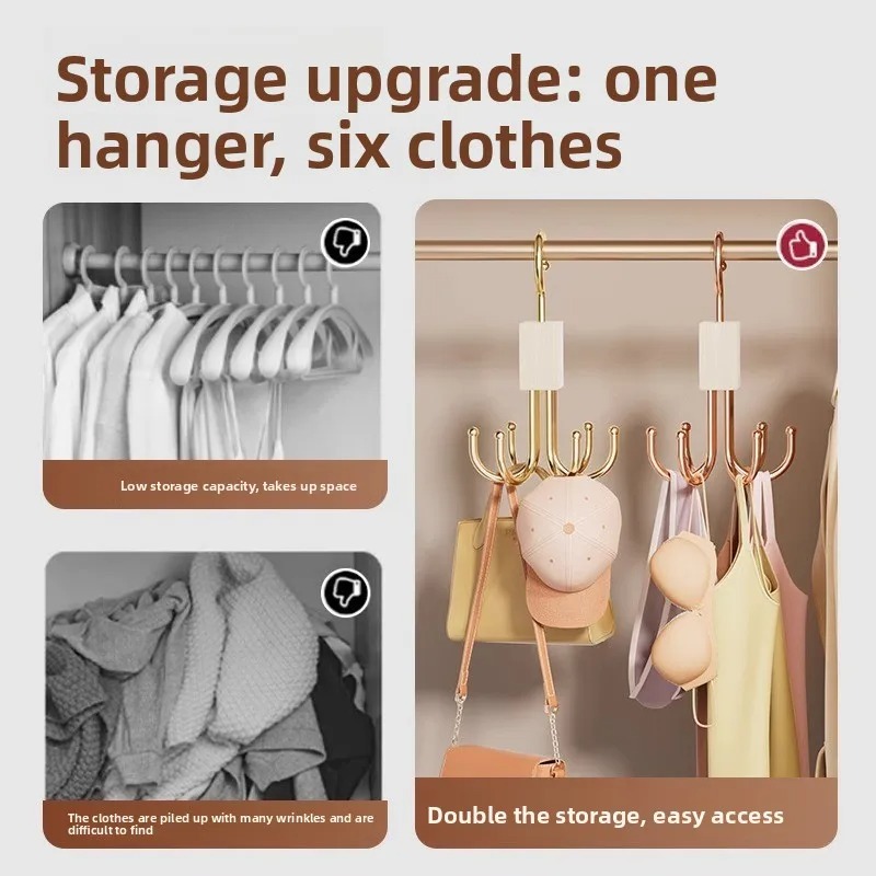 Rotating Storage Hanger With Hooks Enhanced Belt And Scarf Rack Wooden Wardrobe Organizer 5