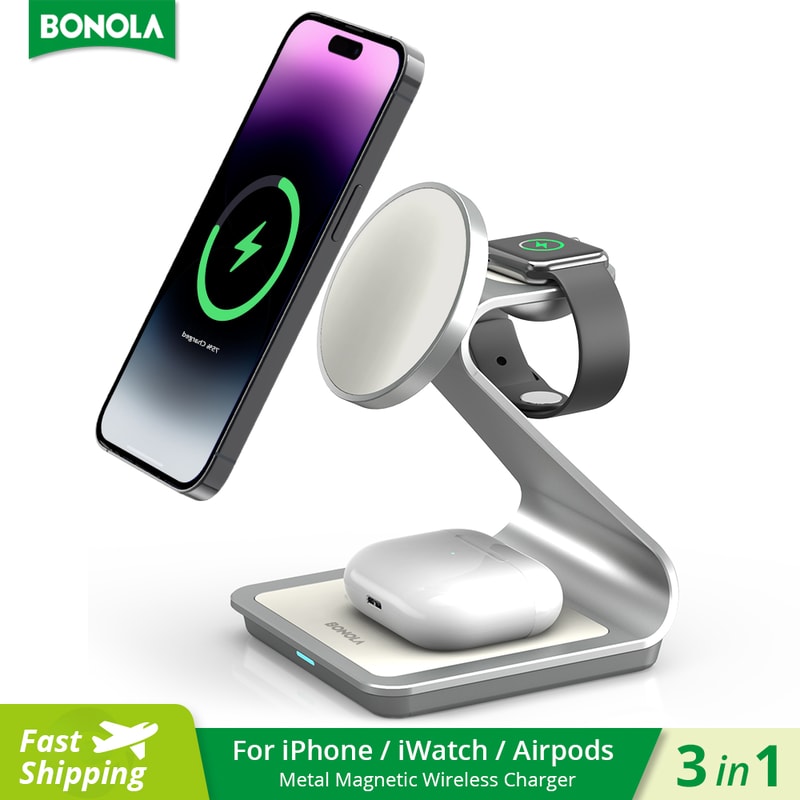 Magnetic Wireless Charger For IPhone Wireless Charging Station Compatible With Apple Watch And AirP 1