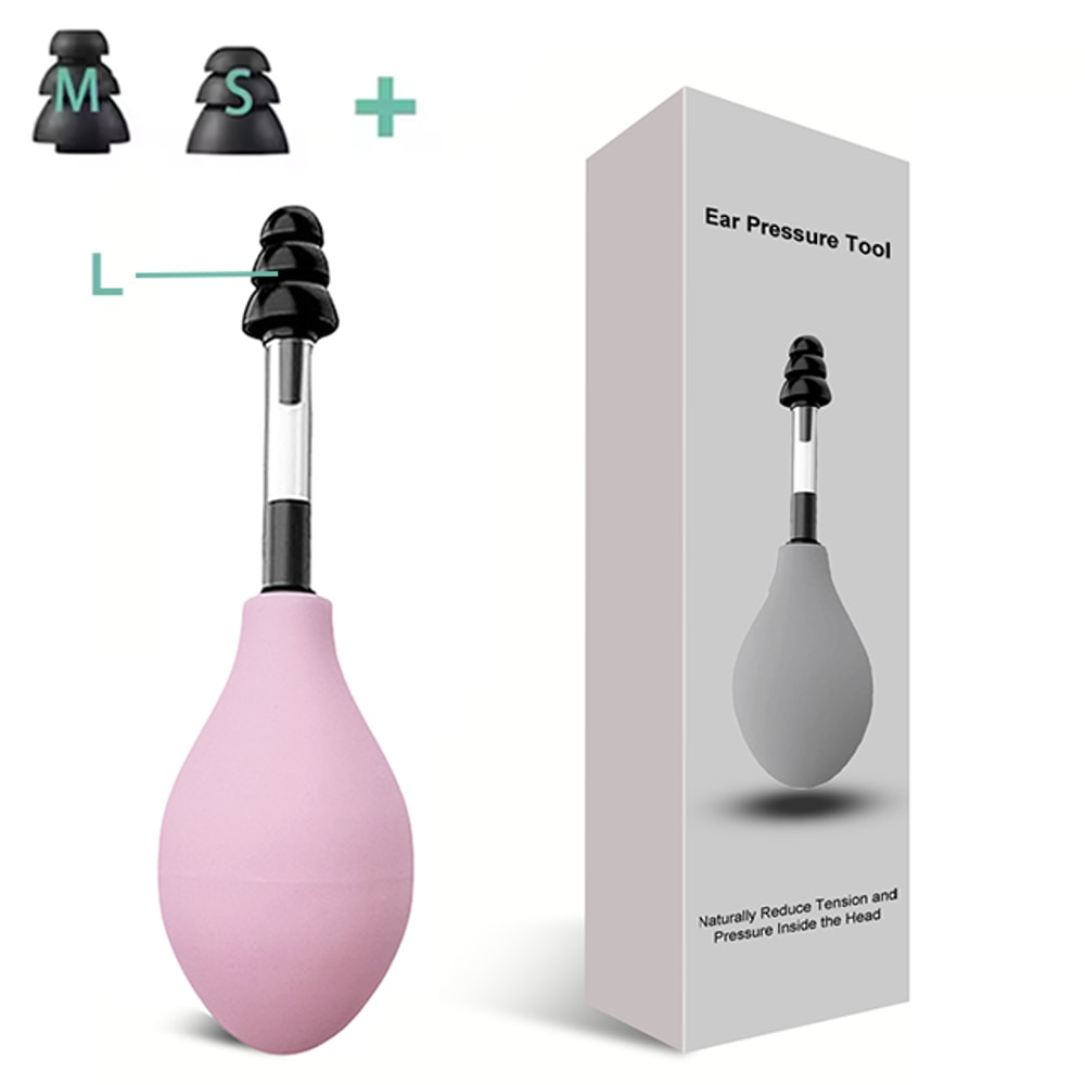 Ear Pressure Tool Portable, Inner Ear Pressure Relief Suction Device with Sizes of Earplugs for Headache