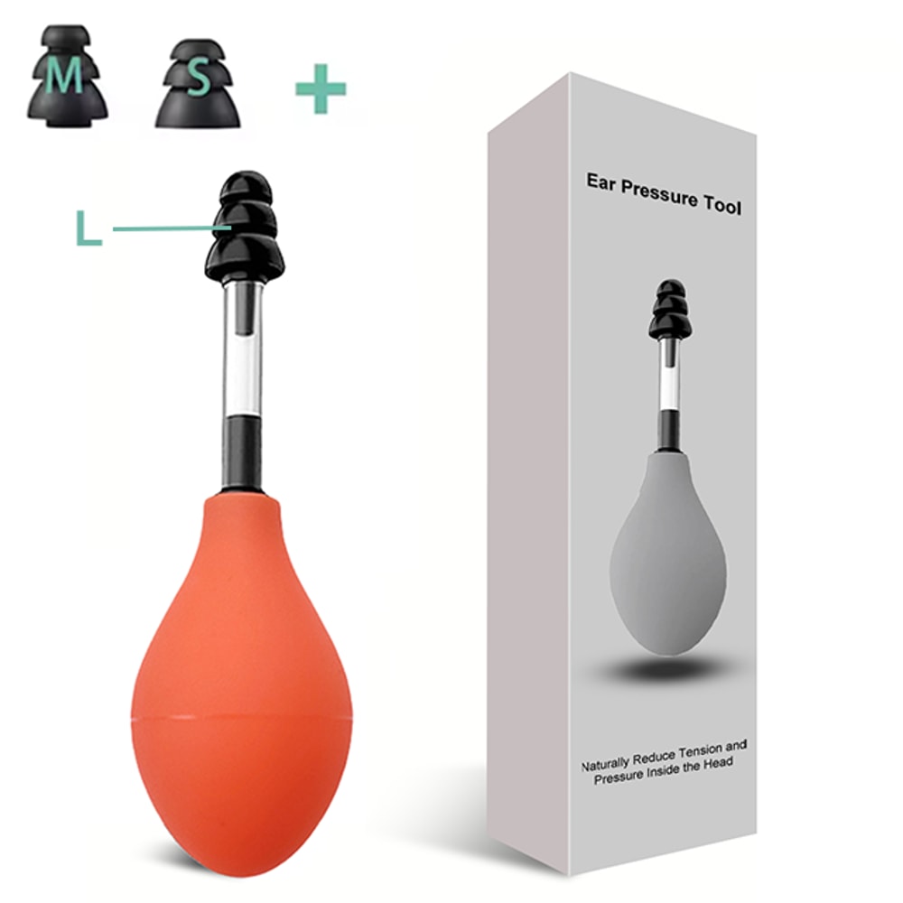Ear Pressure Tool Portable, Inner Ear Pressure Relief Suction Device with Sizes of Earplugs for Headache