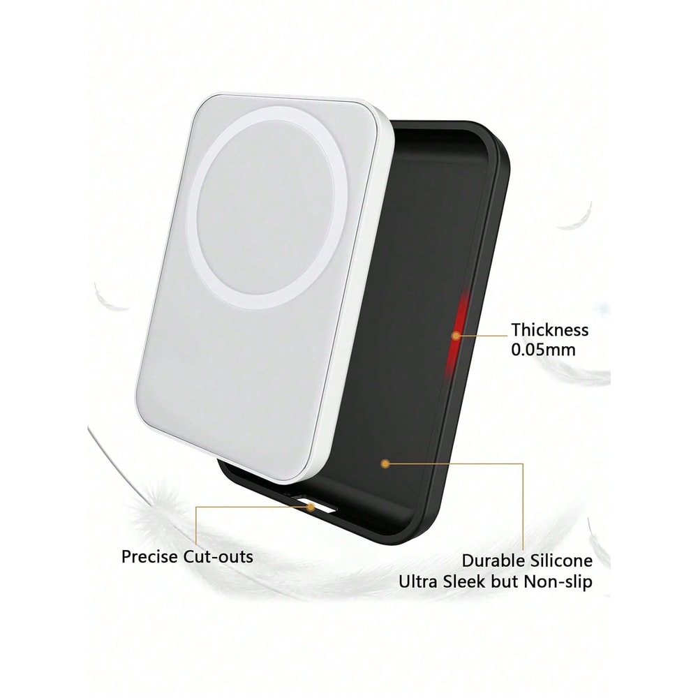 Black Charging Case Protector, Compatible with Apple's Original Mag Safe Wireless Power Bank, Durable Cover