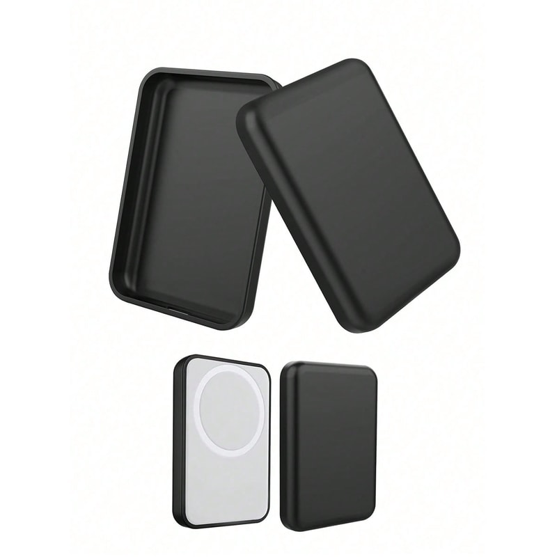 Black Charging Case Protector, Compatible with Apple's Original Mag Safe Wireless Power Bank, Durable Cover